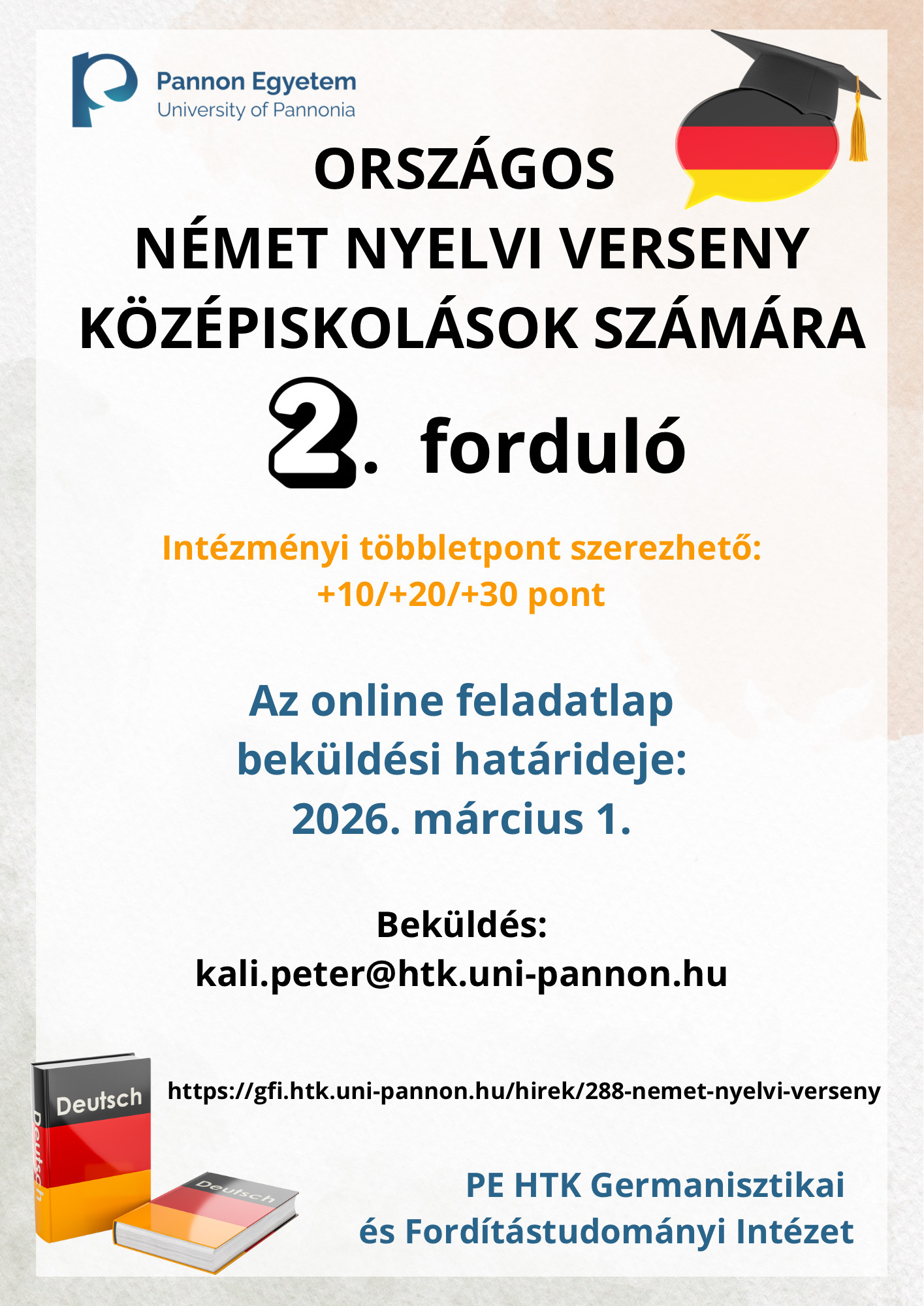 Országos német nyelvi verseny középiskolásoknak GFI 2. forduló