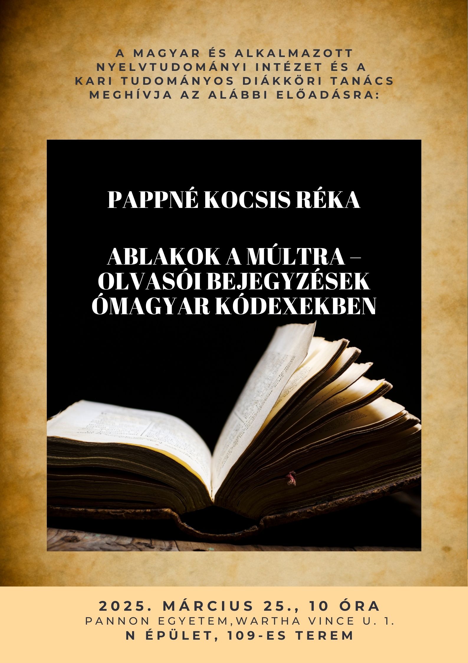 TDK műhelyelőadás várja az érdeklődőket március 25-én