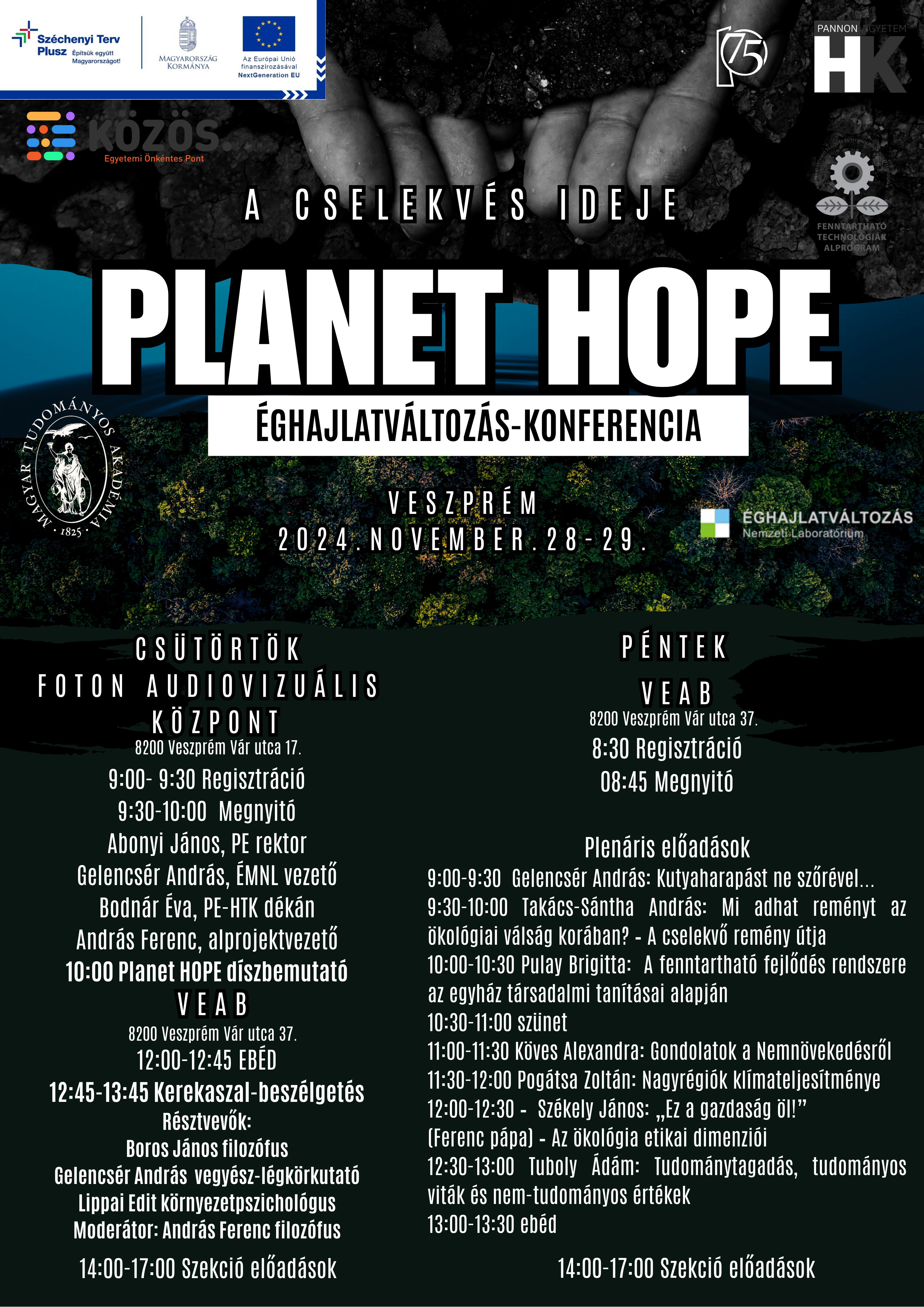 November 28-29 Planet Hope - Éghajlatváltozás Konferencia a HTK szervezésében